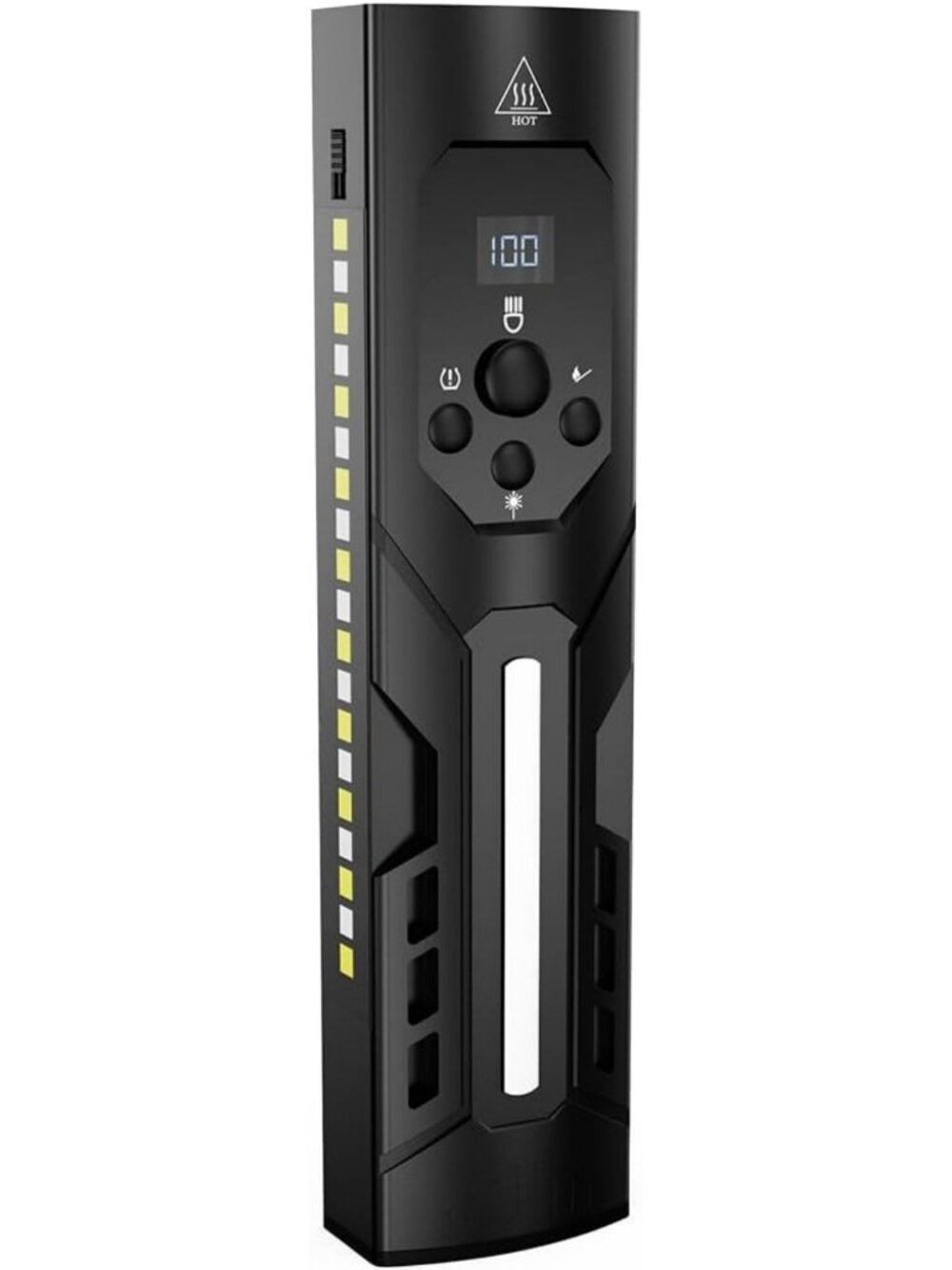 Portable LED Flashlight with Digital Battery Display, Multi-Function Control